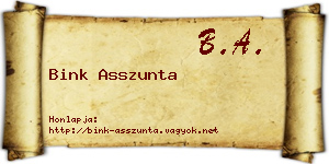 Bink Asszunta névjegykártya
